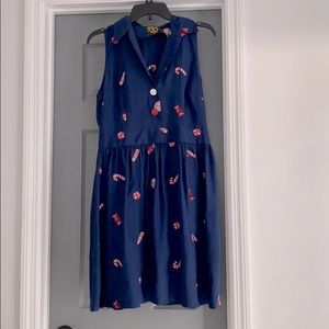 Nishe collared Peppermint dress in Navy